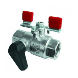 Guľový ventil s vypúšťacím ventilčekom PROFI  3/4" HERZ F-F motýľ